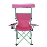 Kids Canopy Camp Chair with Safety Lock - 125lb Capacity (Pink/Green)