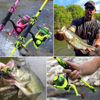Portable 5-Section Fishing Rod & Reel Combo – Heavy Duty Spinning Fishing Set with 1000-3000 Reel