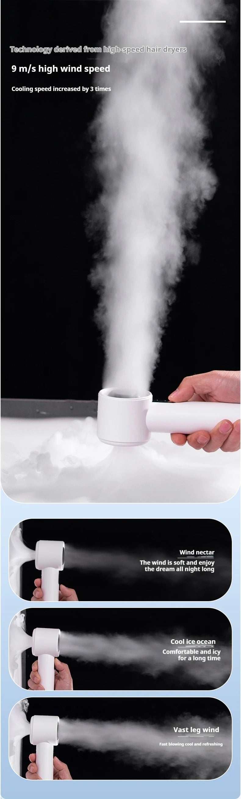 5200mAh Handheld Cooling Fan – USB Rechargeable Fan with LED Display & Cooling Plate
