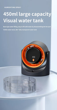TINSOL Mini Mist Cooling Fan – 360° Adjustable Ice-Cool Humidifier Air Circulator