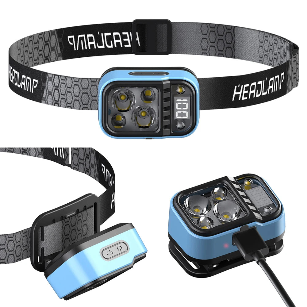 XPG LED Headlamp Flashlight – Waterproof Motion Sensor USB Rechargeable