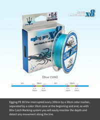 Heavy Duty X8 Braided Fishing Line – PE Multifilament Fishing Thread for Squid & Saltwater Fishing