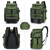 Heavy Duty Fishing Backpack with Rod Holders – Waterproof Multifunctional Tackle Storage Bag for Fishing & Hiking