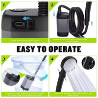 Outdoor Portable Camping Shower – 6000mAh Rechargeable LED Display