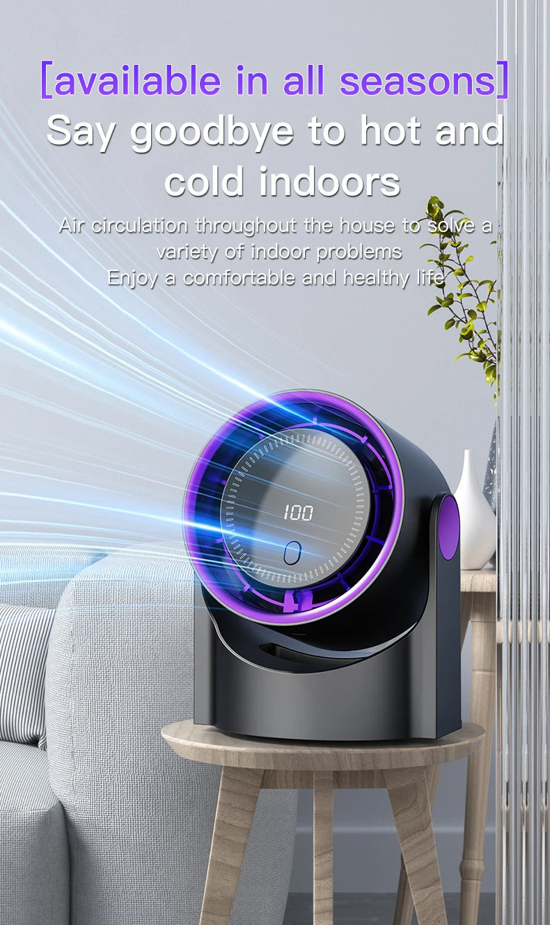 TINSOL Wireless Desktop Air Circulator Fan – Quiet Portable Fan for Desk, Wall & Ceiling Use