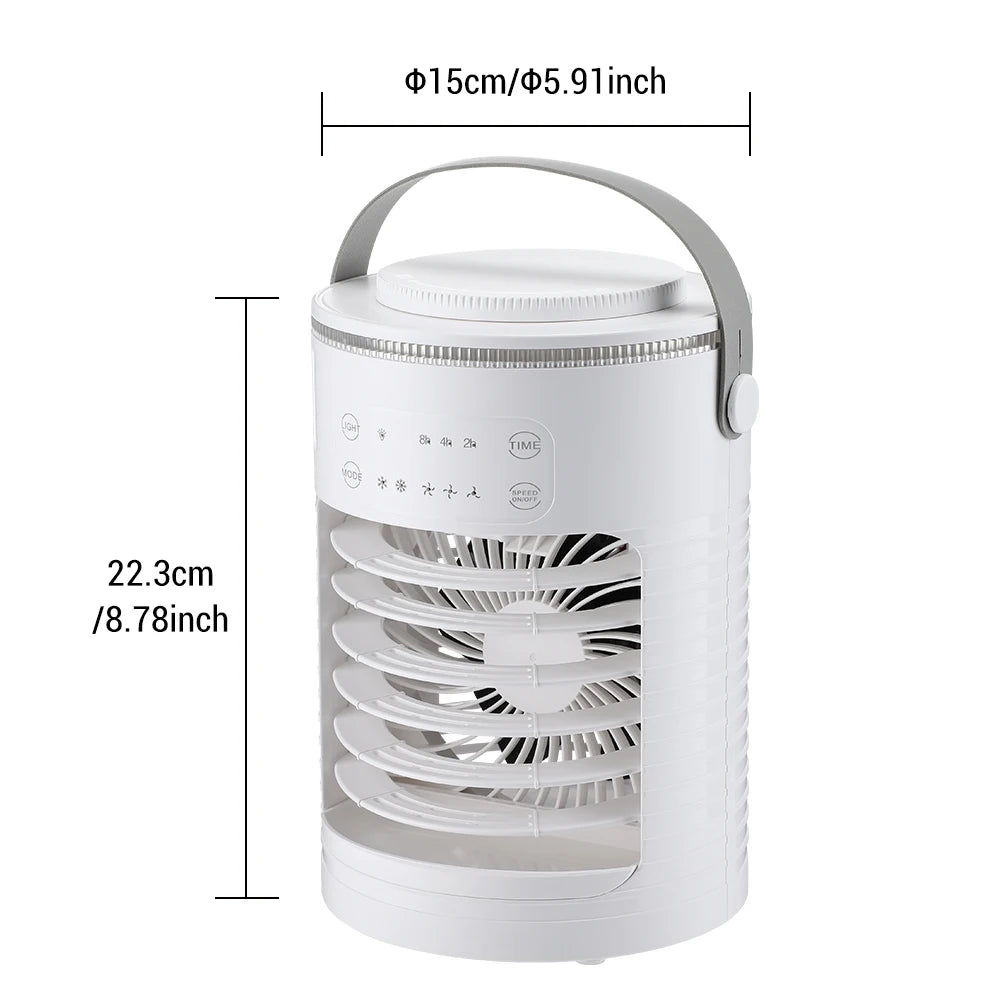 Small Space Air Conditioning for Home Rechargeable Portable Summer Desktop Air Cooler Spray Fan Moist Clean Air for Office Room