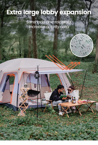 Upgraded 4 Season Camping Tent 3-12 Person Waterproof Windproof Double Layer 2 Room Family Outdoor Backpacking Equipment