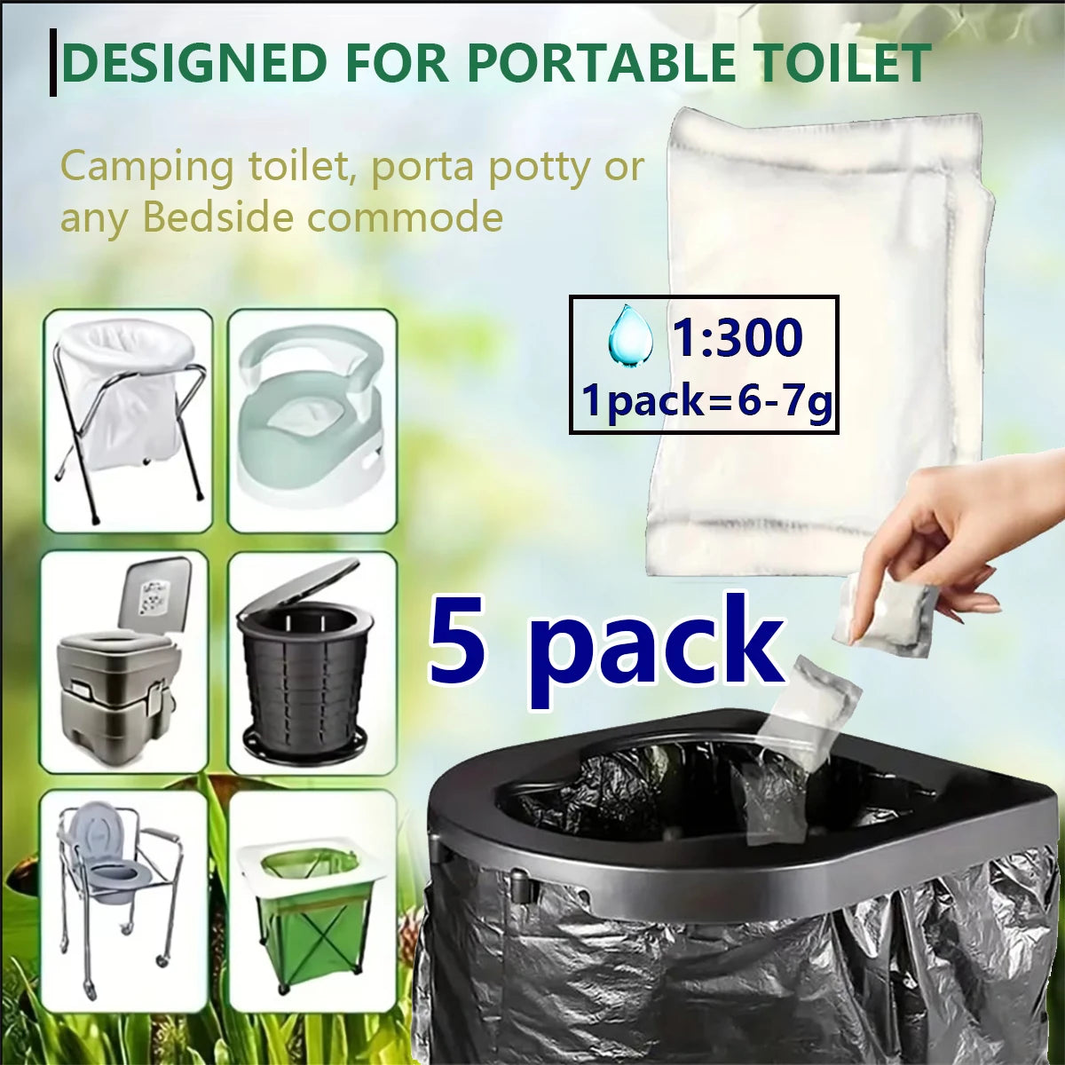 Camping Toilet Waste Gel Powder for Easy Disposal