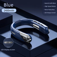 Wearable Neck Fan with LED Display – 360° Portable Cooling Fan, 5 Speeds & Low Noise Design