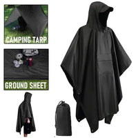 3-in-1 Waterproof Rain Poncho for Camping & Hiking