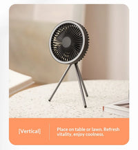 HOMEFISH Rechargeable Camping Fan – Wireless Ceiling & Desktop Fan with LED Light and Power Bank