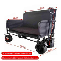 Collapsible Folding Utility Beach Cart Wagon Heavy Duty Large Capacity Fold Wagon Ourdoor Trolley Portable Garden Camping Cart