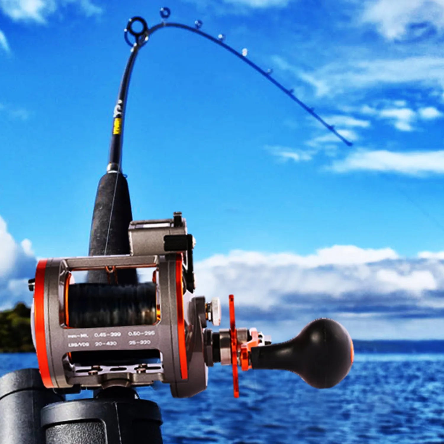Heavy Duty Line Counter Trolling Reel – Conventional Level Wind Reel for Sea Fishing