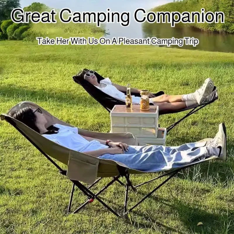 Portable Folding Recliner Beach Chair Leg Rest Lunch Break Folding with Outdoor Lunch Chair Outdoor Camping Chair Fishing Chair