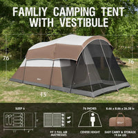 6/8/10 Person Family Camping Tent with Screen Room