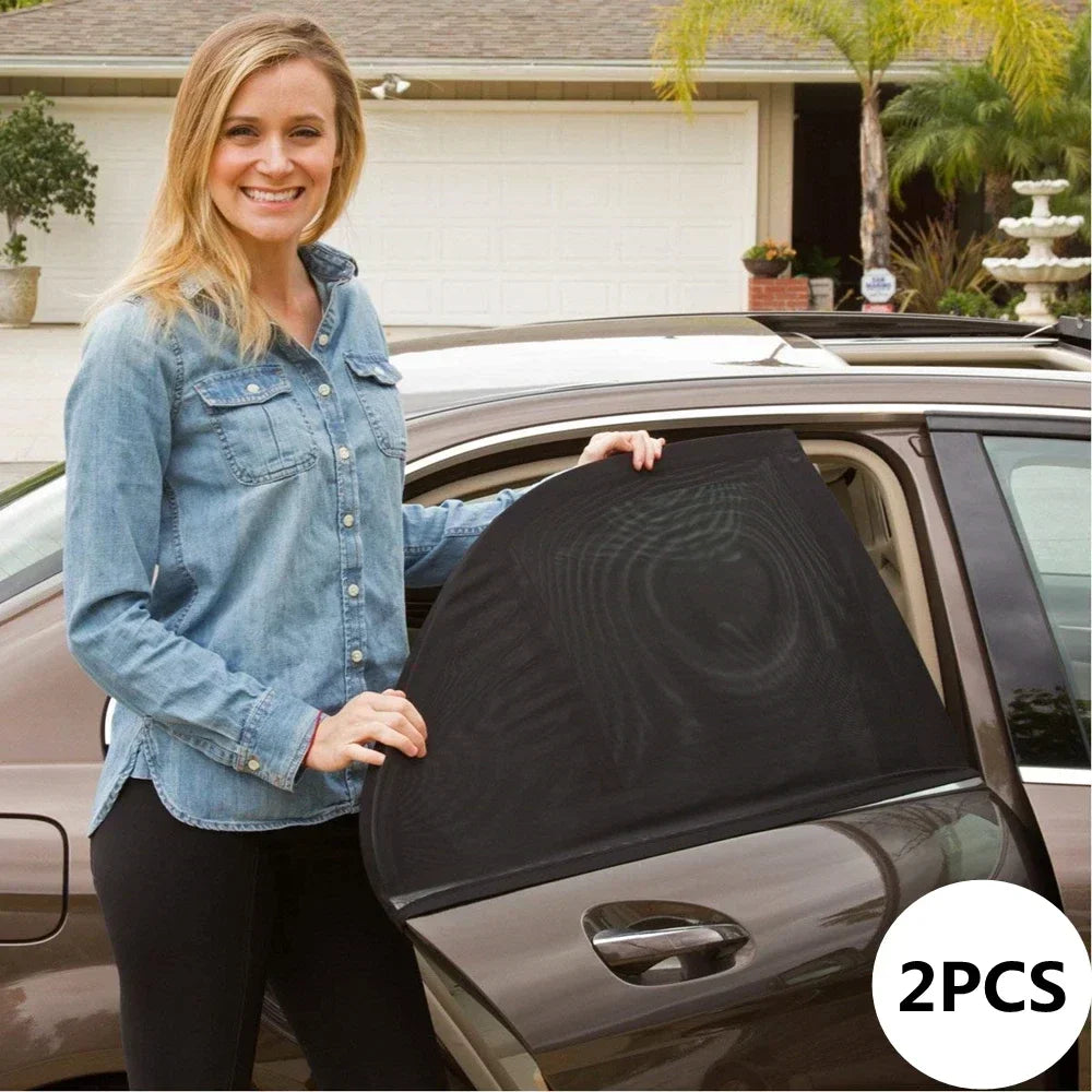 Car Window Sunshade Mosquito Net Set – Breathable UV Protection Screens for Front & Rear Windows (2PCS/4PCS)