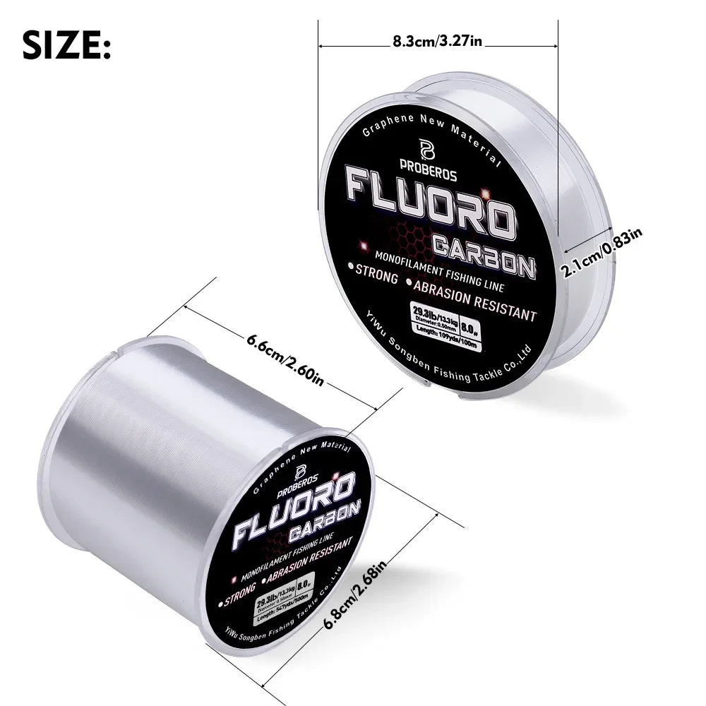 Fluorocarbon Fishing Line – High Abrasion Resistant Monofilament Fishing Wire (100M-500M)