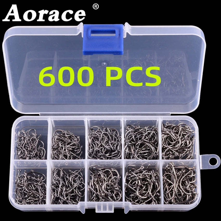 Heavy Duty Fishing Hooks Set – High Carbon Steel Barbed Fishhooks with Storage Box