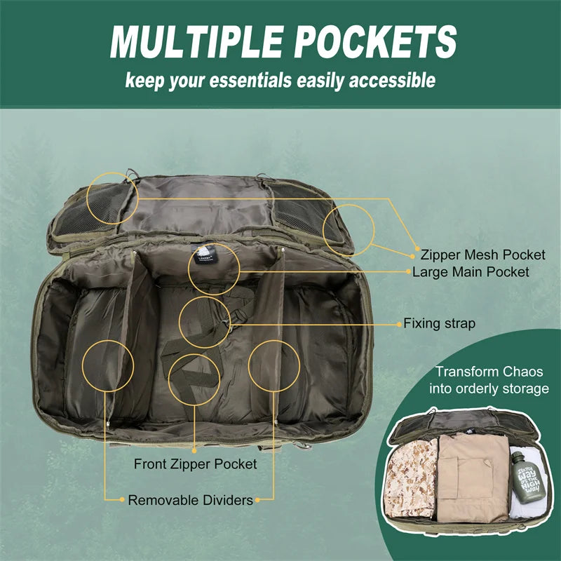 LQARMY 30L 50L 80L Tactical Backpack for Hiking & Travel | Field to Peak.