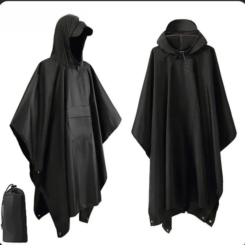 3-in-1 Waterproof Rain Poncho for Camping & Hiking