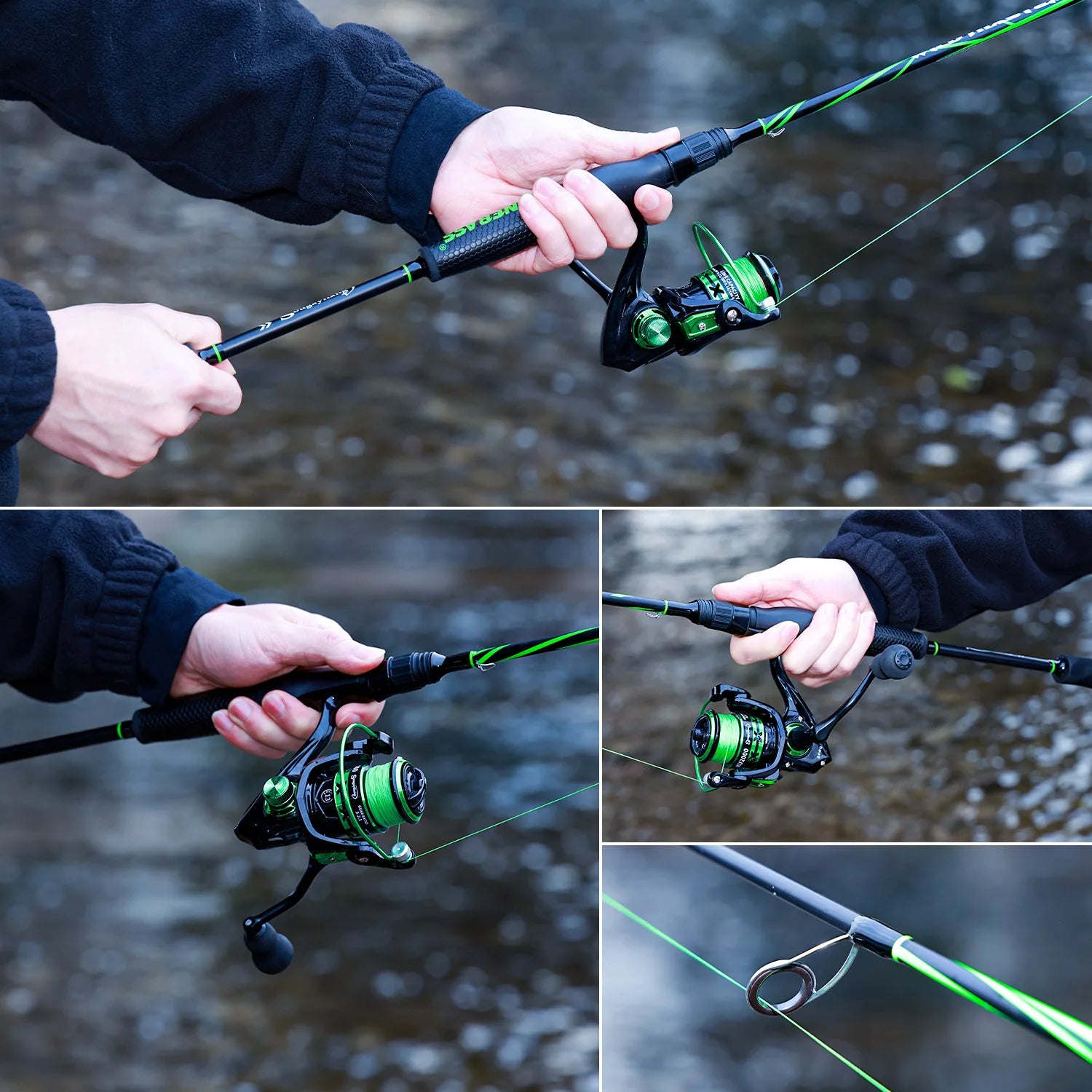 Heavy Duty 2-Section Fishing Rod & Reel Combo – Carbon Fiber Spinning Pole Set for Freshwater Fishing