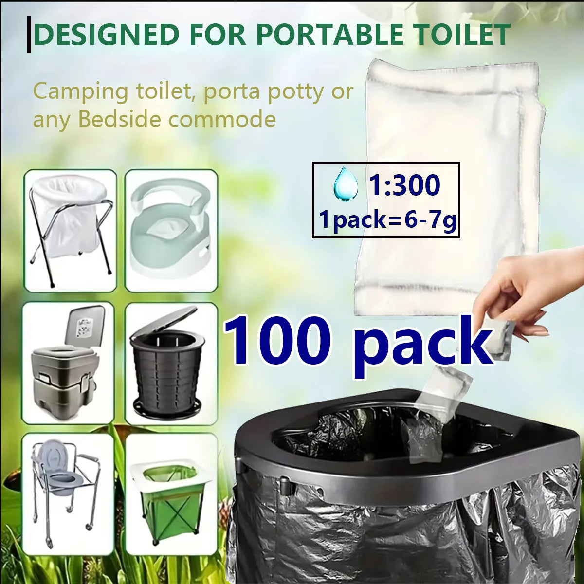 Camping Toilet Waste Gel Powder for Easy Disposal