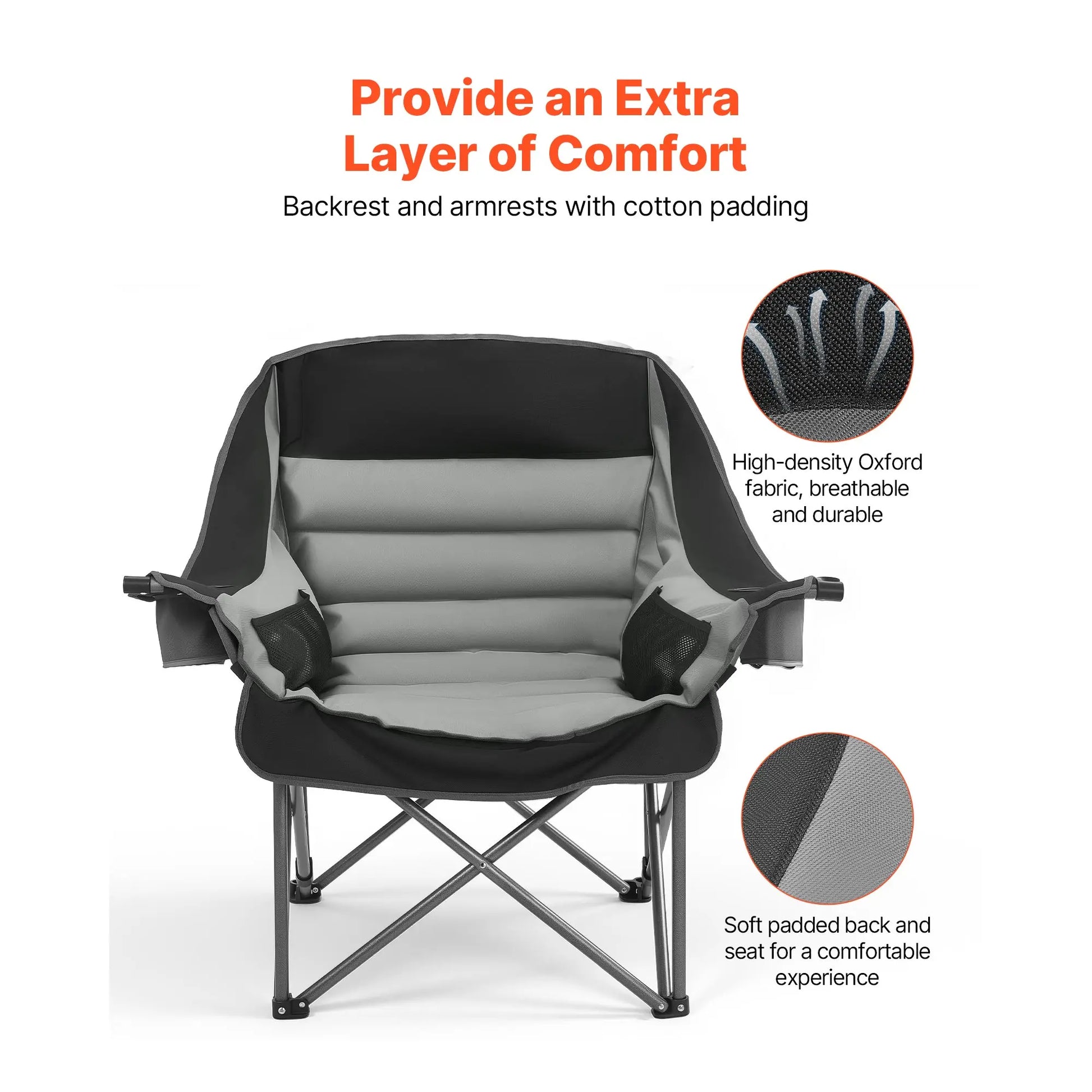 SucceBuy Oversized Camping Chair 450lbs Heavy Duty, Portable