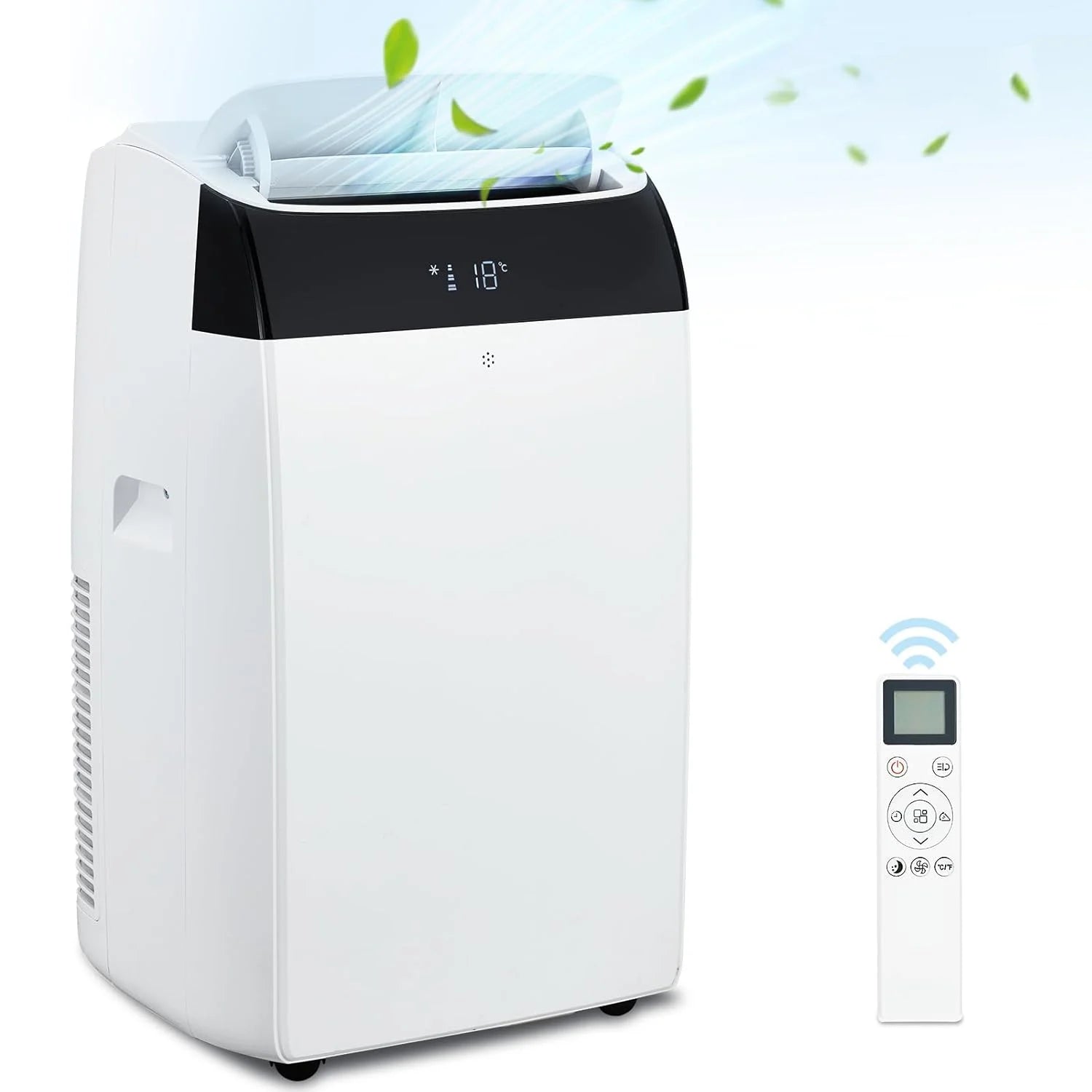 14,000 BTU Portable Air Conditioner – 3-in-1 Cooling AC with Fan, Dehumidifier & Remote