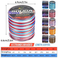 Heavy Duty 4-Strand Braided Fishing Line – PE Multifilament Fishing Wire for Saltwater & Freshwater Fishing