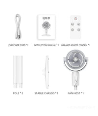 360° Quiet Floor Fan – Powerful Adjustable Height Standing Fan with Remote Control