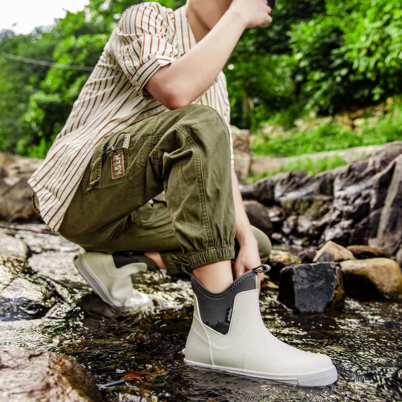 Men’s Heavy Duty Waterproof Rain Boots – Durable Outdoor Fishing & Work Boots