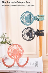 Mini Rechargeable Clip Fan – 360° Rotating Stroller, Bike & Car Tripod Fan