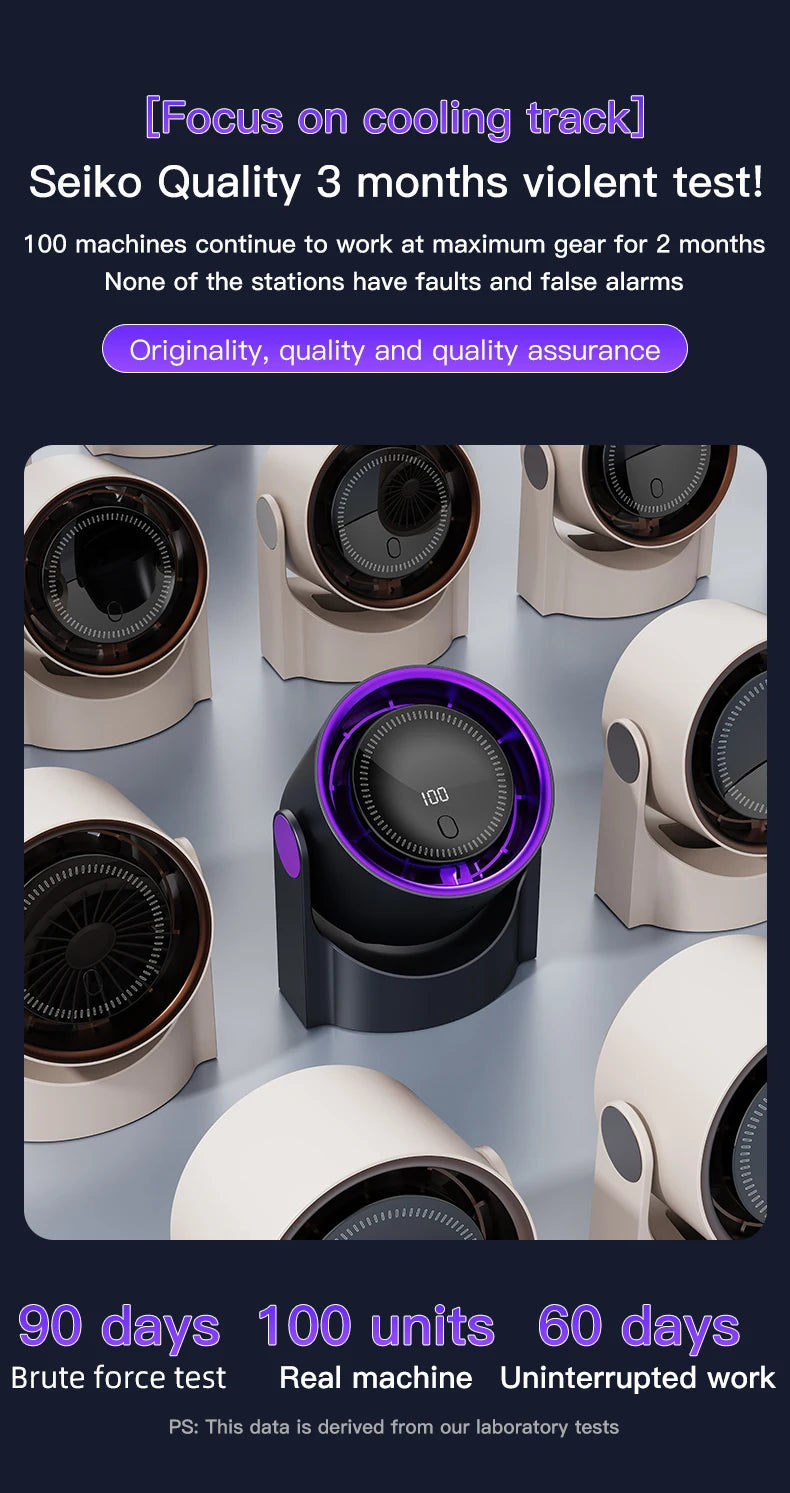 TINSOL Wireless Desktop Air Circulator Fan – Quiet Portable Fan for Desk, Wall & Ceiling Use