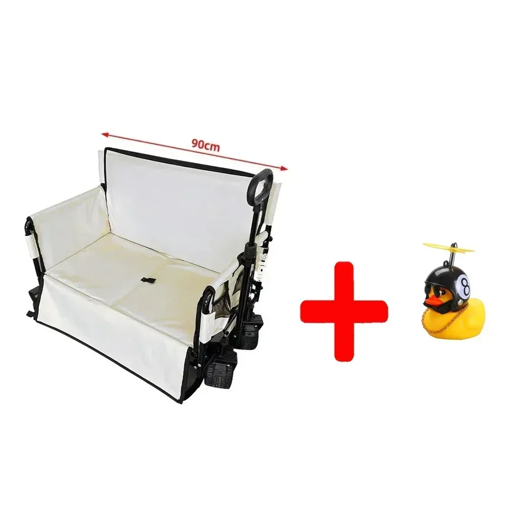 Collapsible Folding Utility Beach Cart Wagon Heavy Duty Large Capacity Fold Wagon Ourdoor Trolley Portable Garden Camping Cart