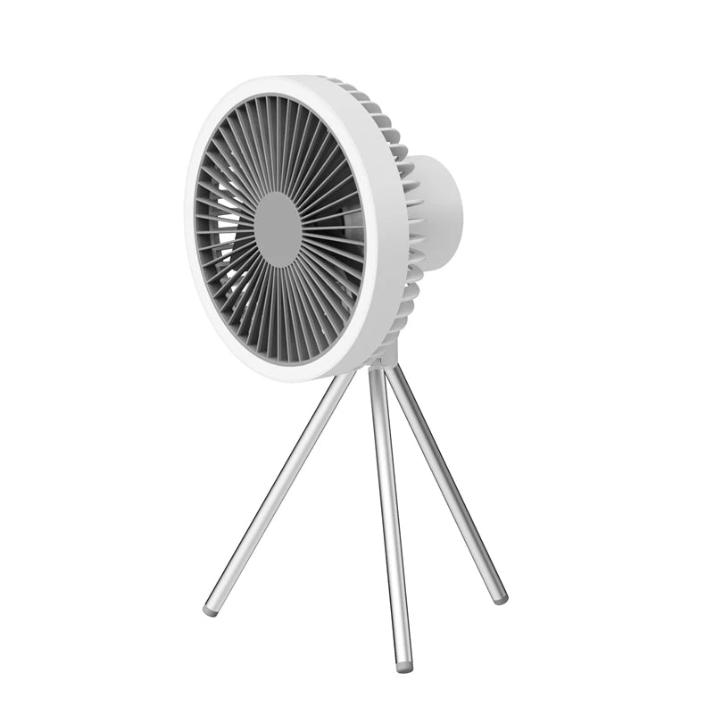 HOMEFISH Rechargeable Camping Fan – Wireless Ceiling & Desktop Fan with LED Light and Power Bank