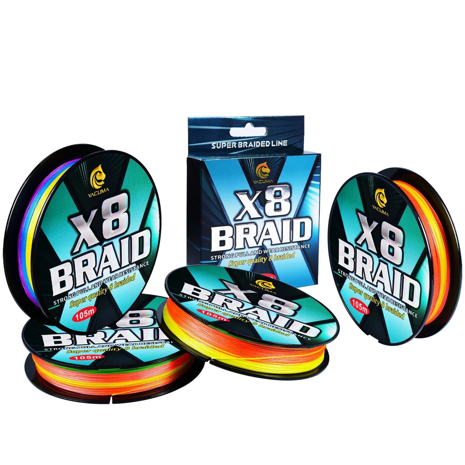 Heavy Duty X8 Braided Fishing Line – Japanese PE Fishing Wire (20LB-118LB Multicolor)