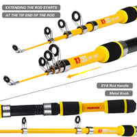 Portable Glass Fiber Telescopic Fishing Rod – Heavy Duty Baitcasting Fishing Pole