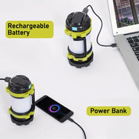 1000LM Rechargeable LED Camping Light - 6 Modes Power Bank