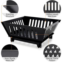 25 Inch Outdoor Fire Pit Wood Burning Campfire Pit