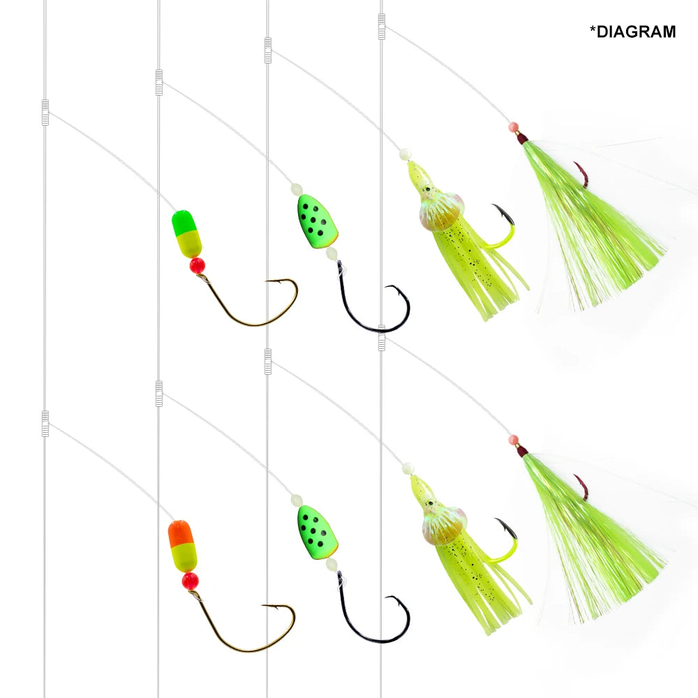Heavy Duty Pre-Tied Fishing Rigs – Handmade Fishing Line Rigs (10LB-100LB)