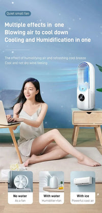 Portable Mini Air Cooler Fan – USB Bladeless Cooling Fan with 6 Speeds & Timer