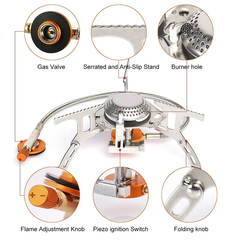 Camping Gas Stove – Portable Folding 3500W Outdoor Cooking Stove | Field to Peak.