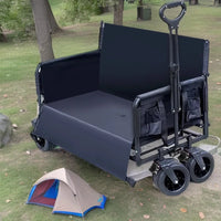 Collapsible Folding Utility Beach Cart Wagon Heavy Duty Large Capacity Fold Wagon Ourdoor Trolley Portable Garden Camping Cart