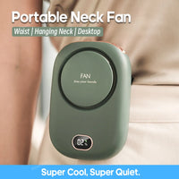 Portable Bladeless Neckband Fan – USB Rechargeable Mini Hanging Neck Fan for Travel & Outdoor Use