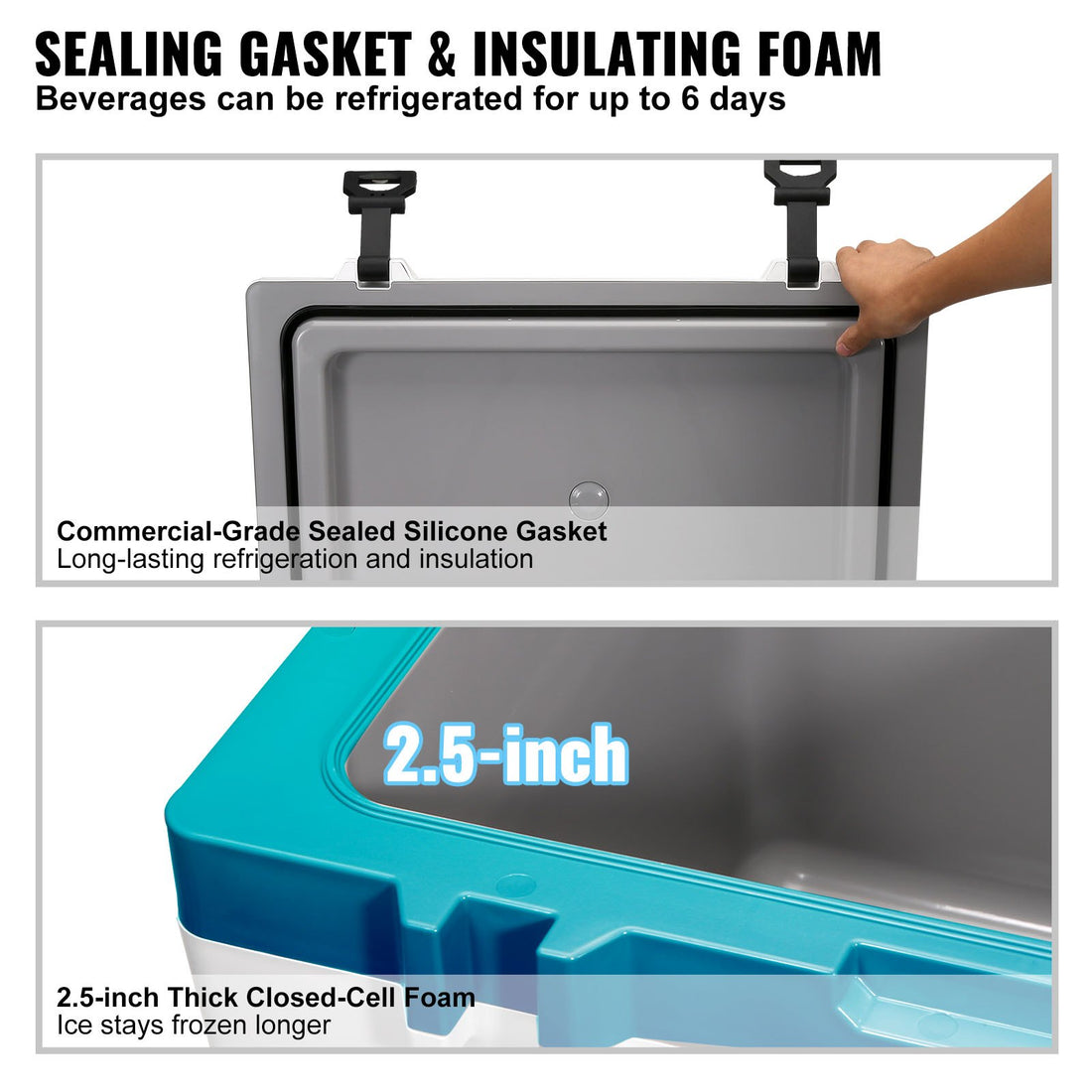 52QT Insulated Cooler Box – Heavy-Duty Cooling for Camping, Beach & Outdoor Adventures