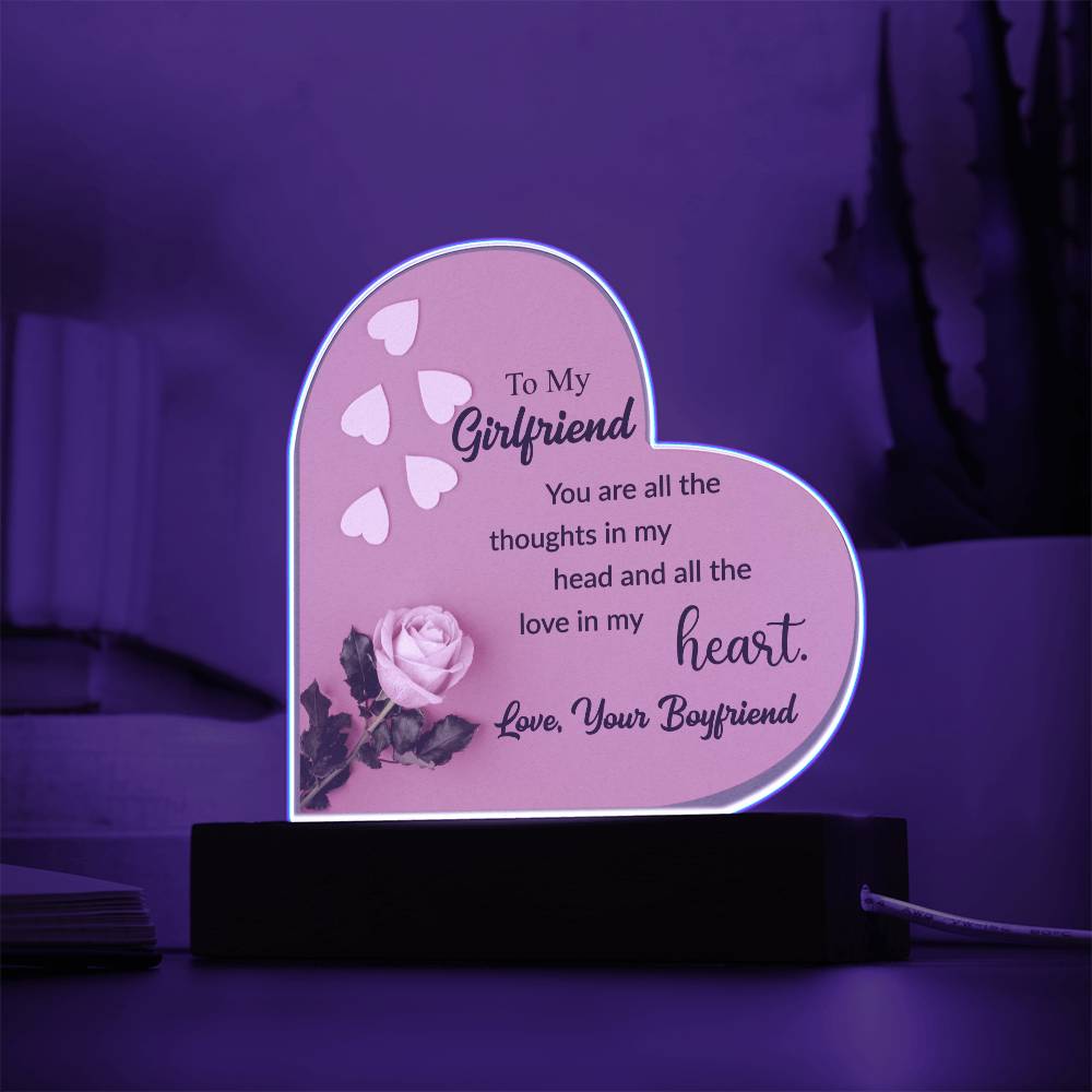 To My Girlfriend | Love Your Boyfriend | Acrylic Heart Plaque
