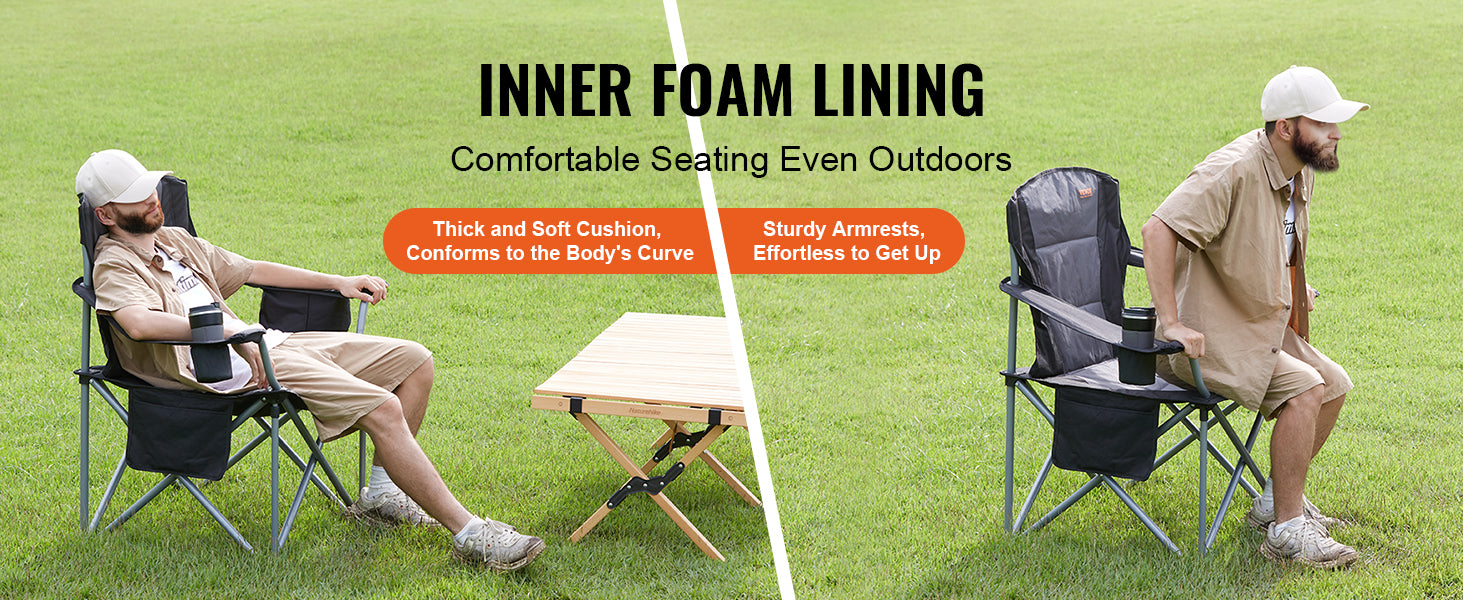 Portable Folding Camping Chair with Lumbar Support