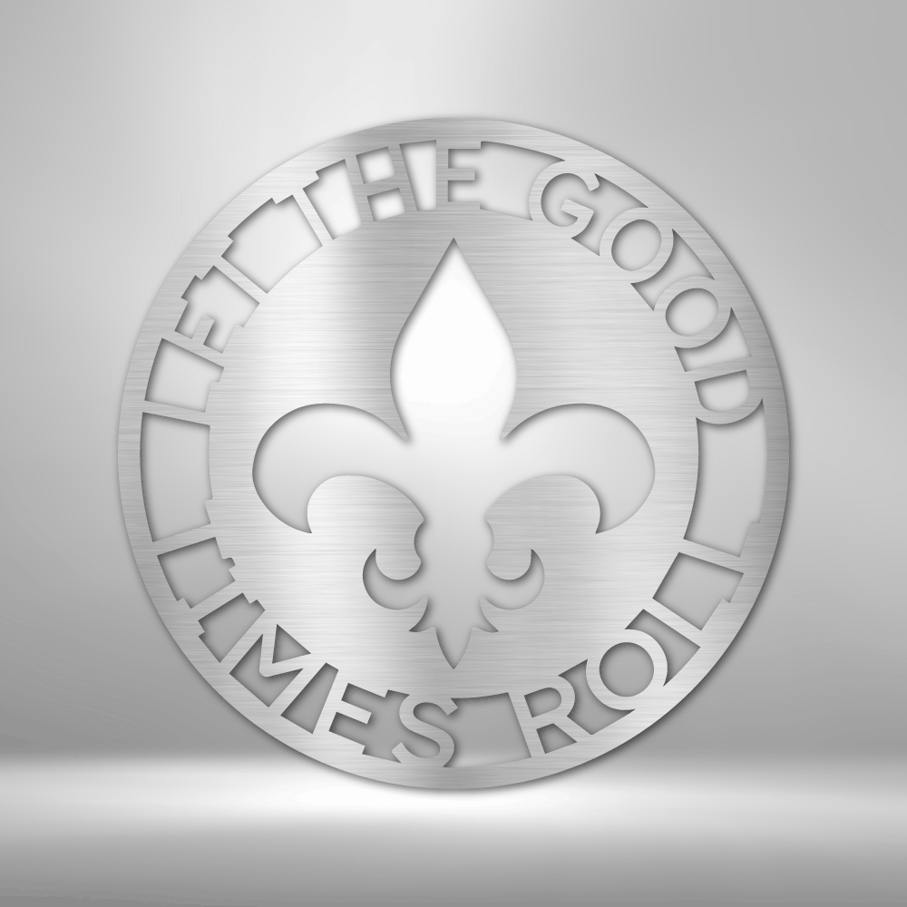 Image of Fleur De Lis Ring Monogram Steel Sign