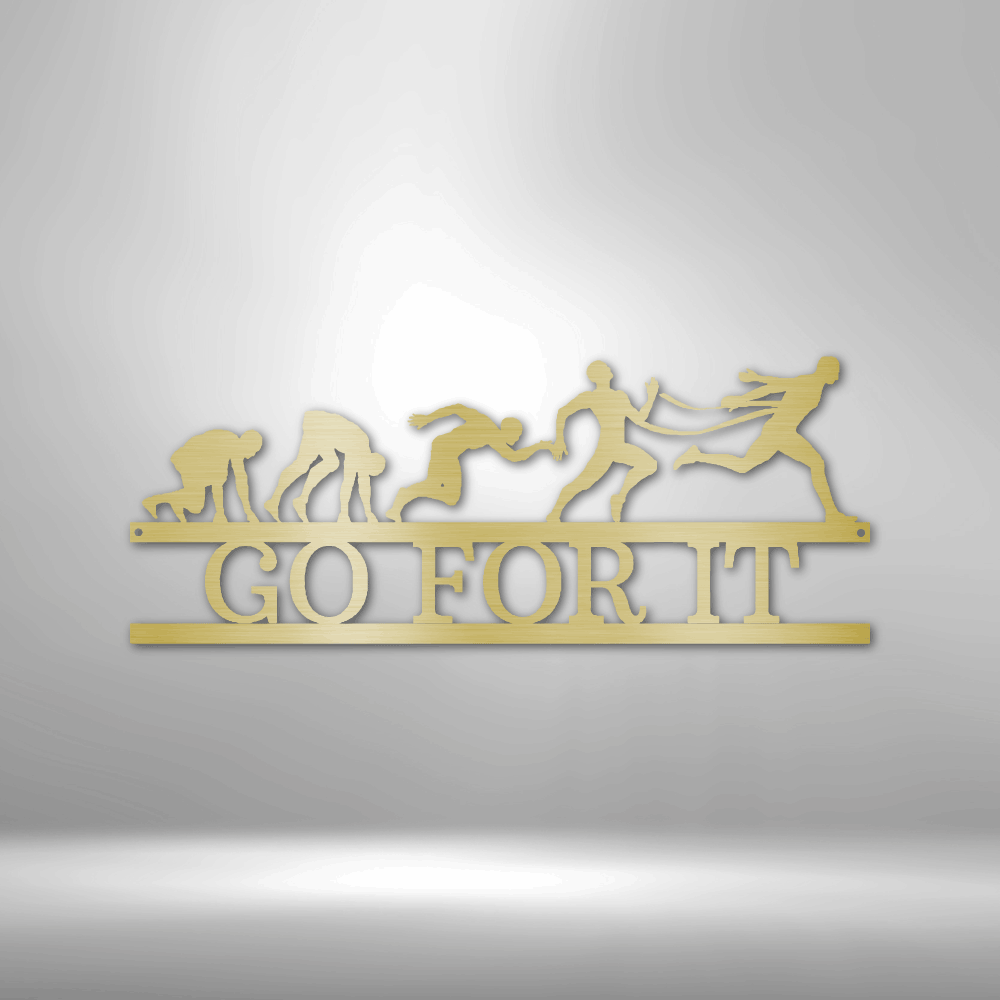 Evolution of Running - Steel Sign for Fitness Wall Deco