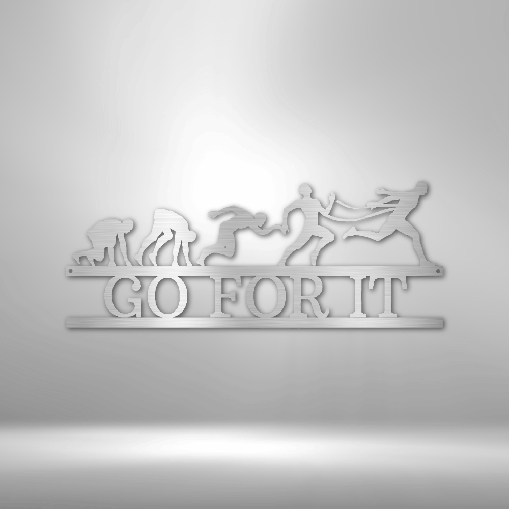 Evolution of Running - Steel Sign for Fitness Wall Deco